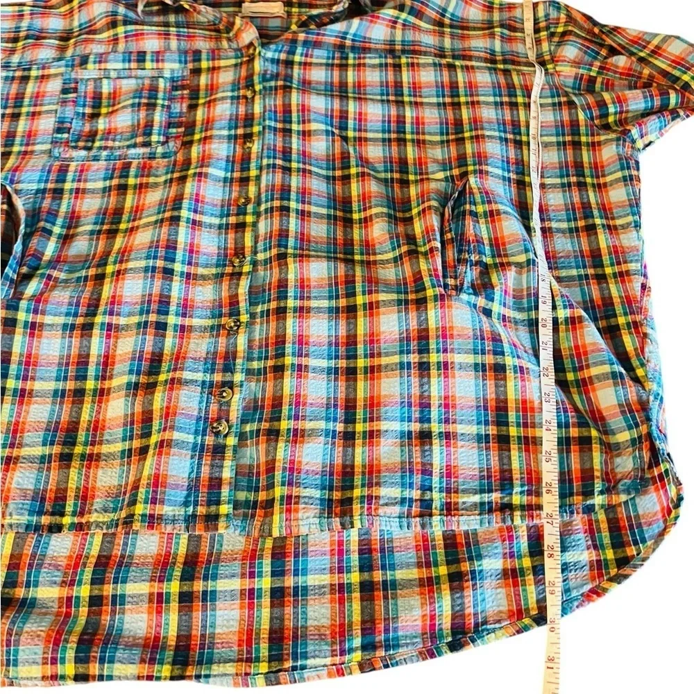 Urban Outfitters Multicolor Plaid Button Down Oversized Shirt Women’s Size XS